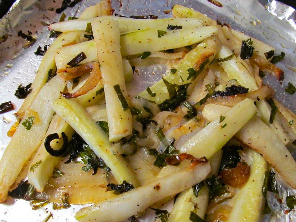 Roasted Cucumbers with Onions and Herbs Recipe