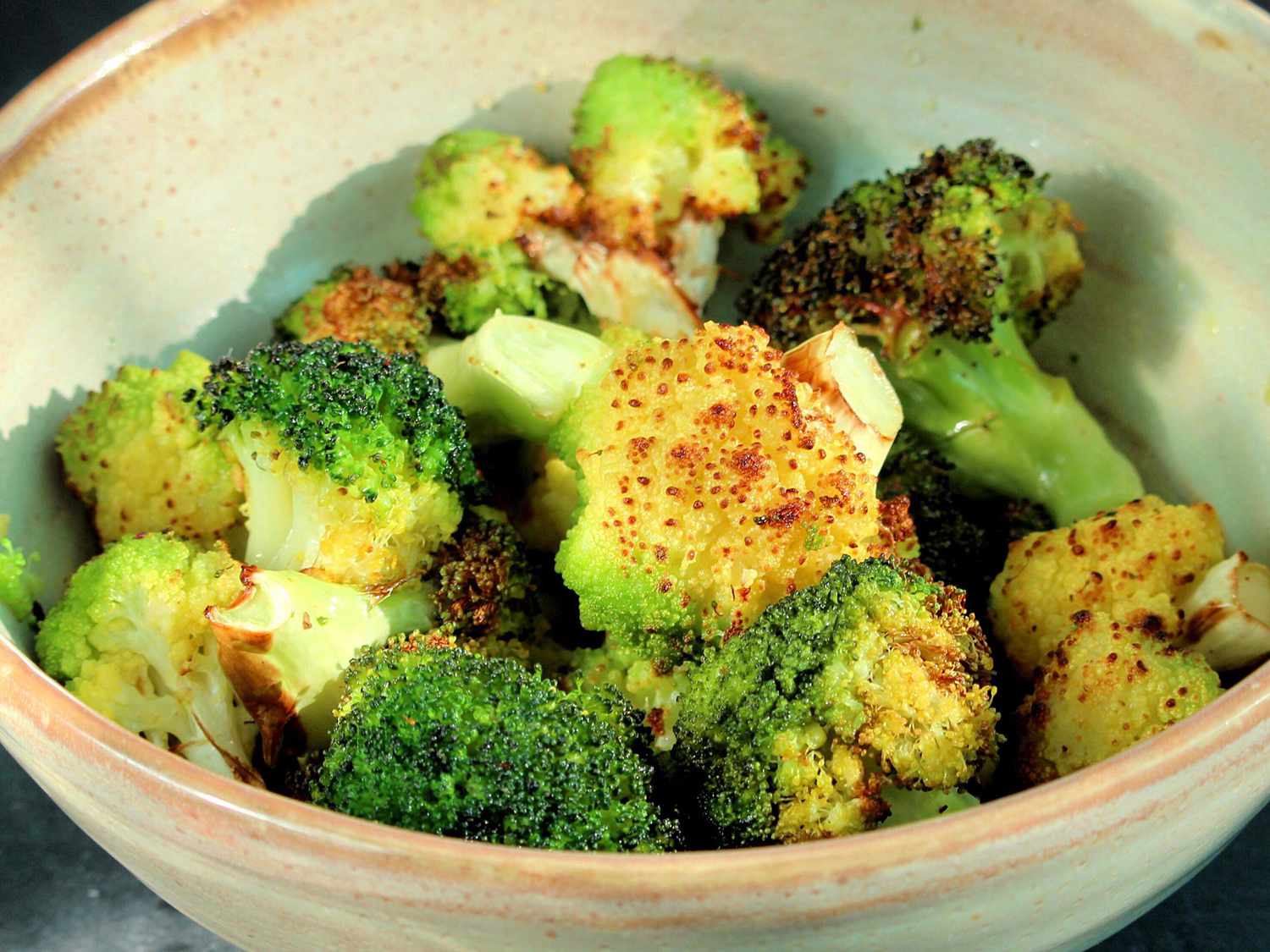 Air Fryer Roasted Broccoli and Cauliflower Recipe