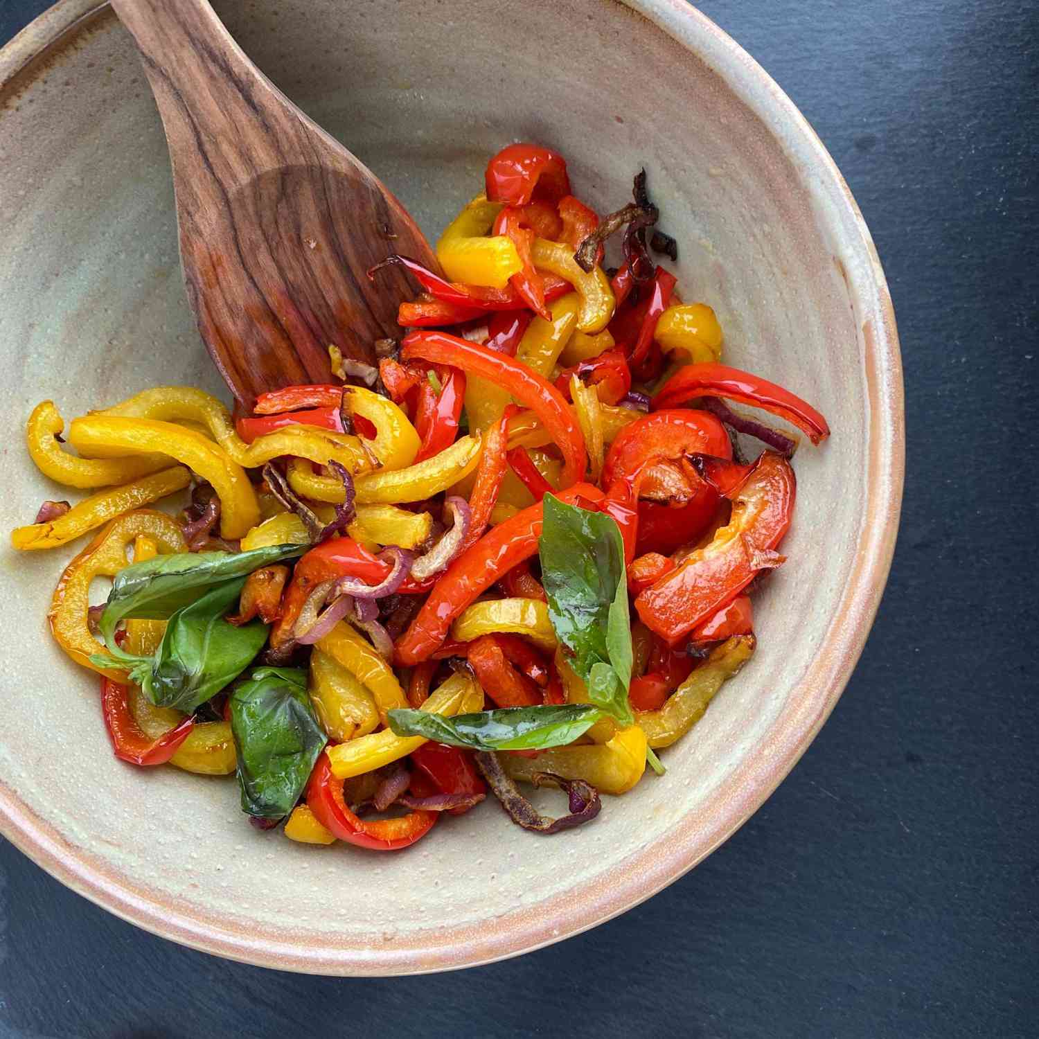 Air-Fried Roasted Sweet Peppers and Onions Recipe