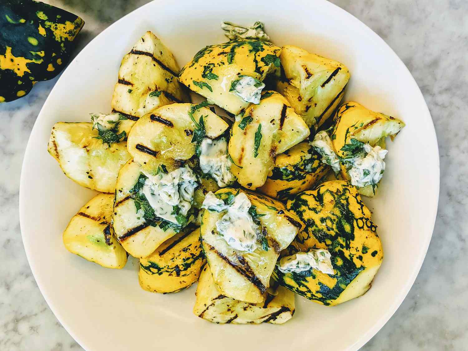 Grilled Pattypan Squash With Garlic Butter Recipe