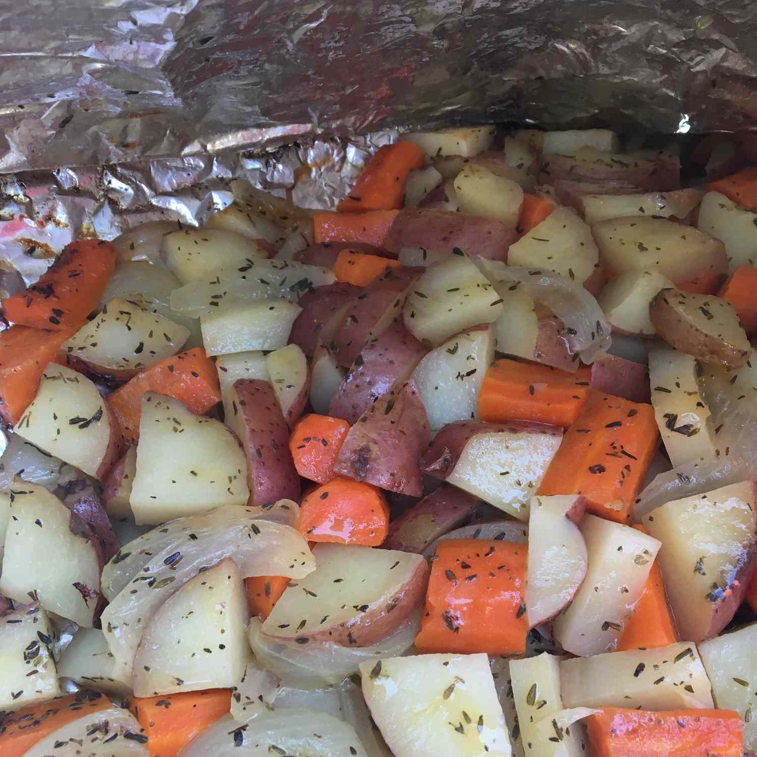 Grilled Potato, Carrot, and Onion Foil Packets Recipe