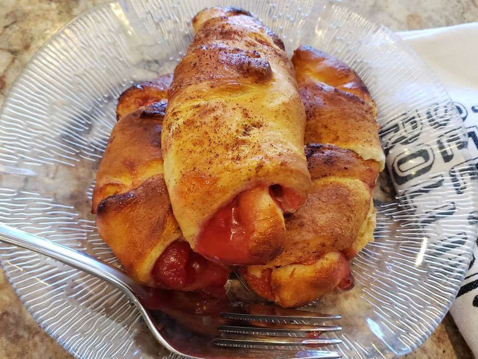 Air Fryer Croissants with Cherries and Cream Cheese Recipe