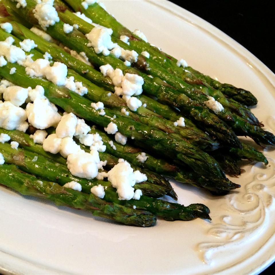 Roasted Asparagus with Herb Goat Cheese Recipe