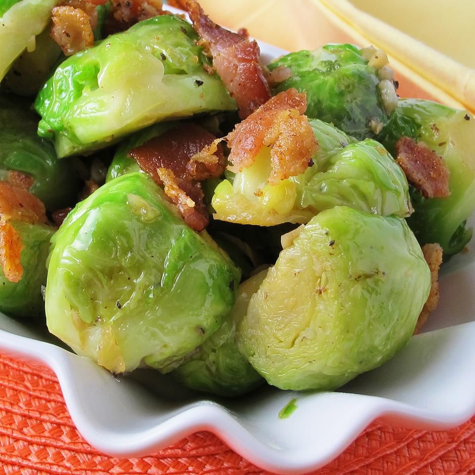 Sautéed Brussels Sprouts with Bacon and Onions Recipe