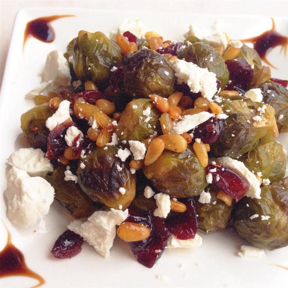 Balsamic Brussels Sprouts with Feta Cheese and Walnuts Recipe