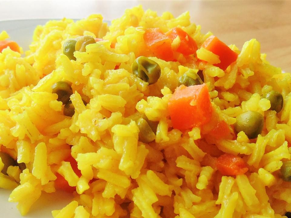 Turmeric Rice with Peas and Carrots Recipe