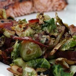 Shaved Brussels Sprouts with Bacon and Almonds