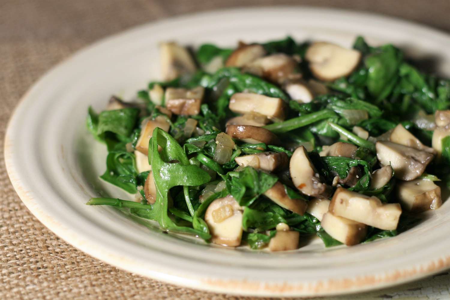 Wilted Arugula and Portobello Mushrooms Recipe