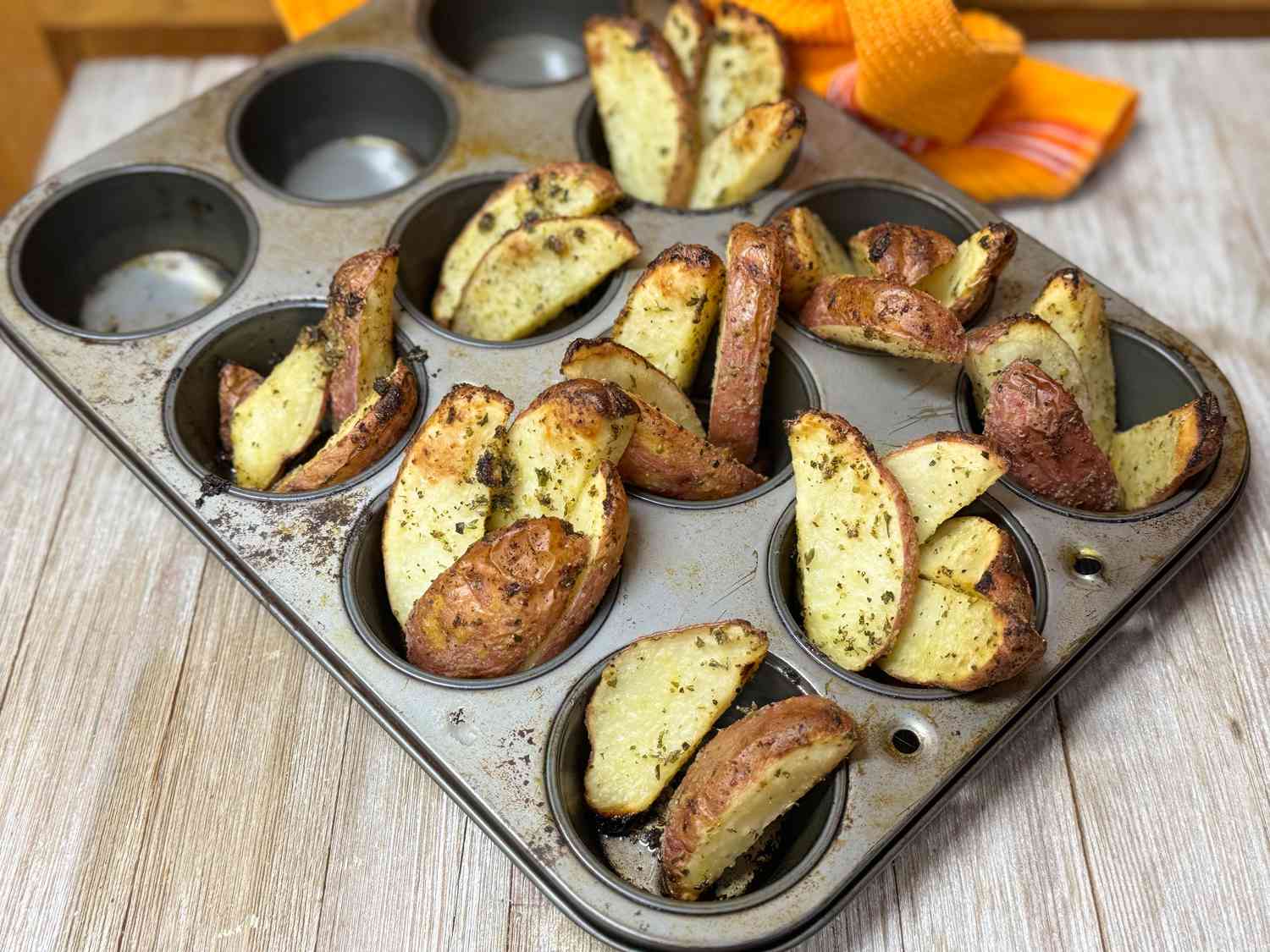 Muffin Pan Roasted Potato Wedges Recipe