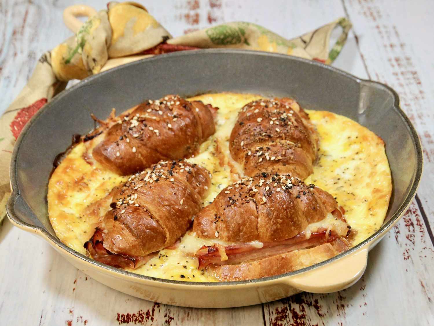 Ham and Cheese Croissant Casserole Recipe