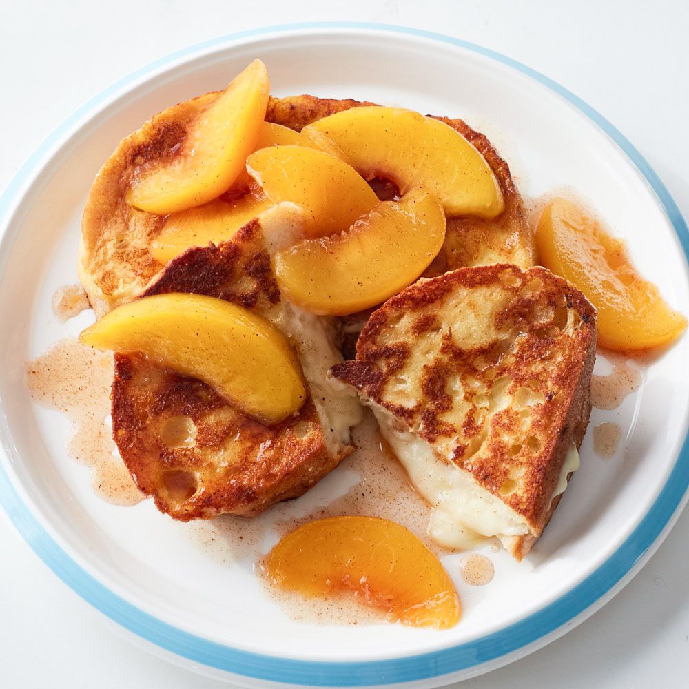 Mascarpone Stuffed French Toast with Peaches