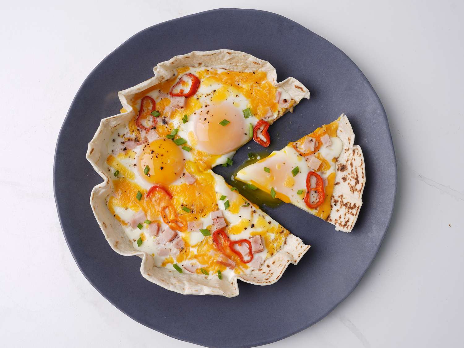 Easy Breakfast Tortilla Pizza Recipe