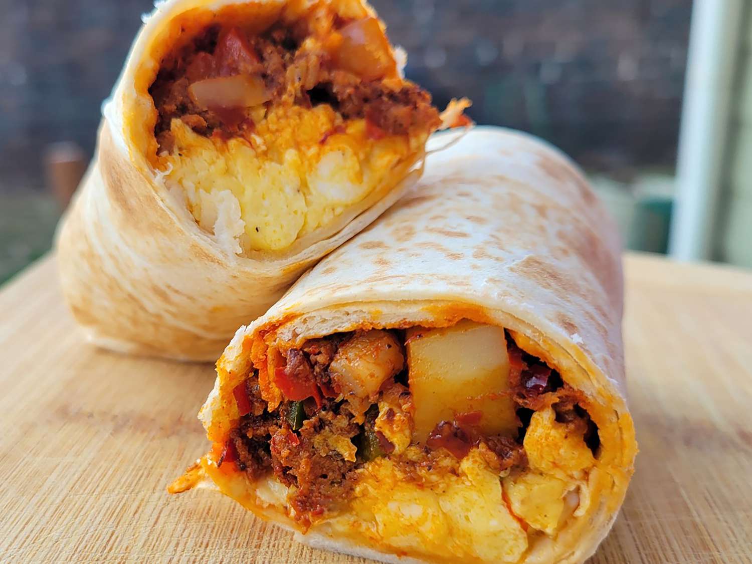 Breakfast Burrito with Potatoes and Chorizo Recipe