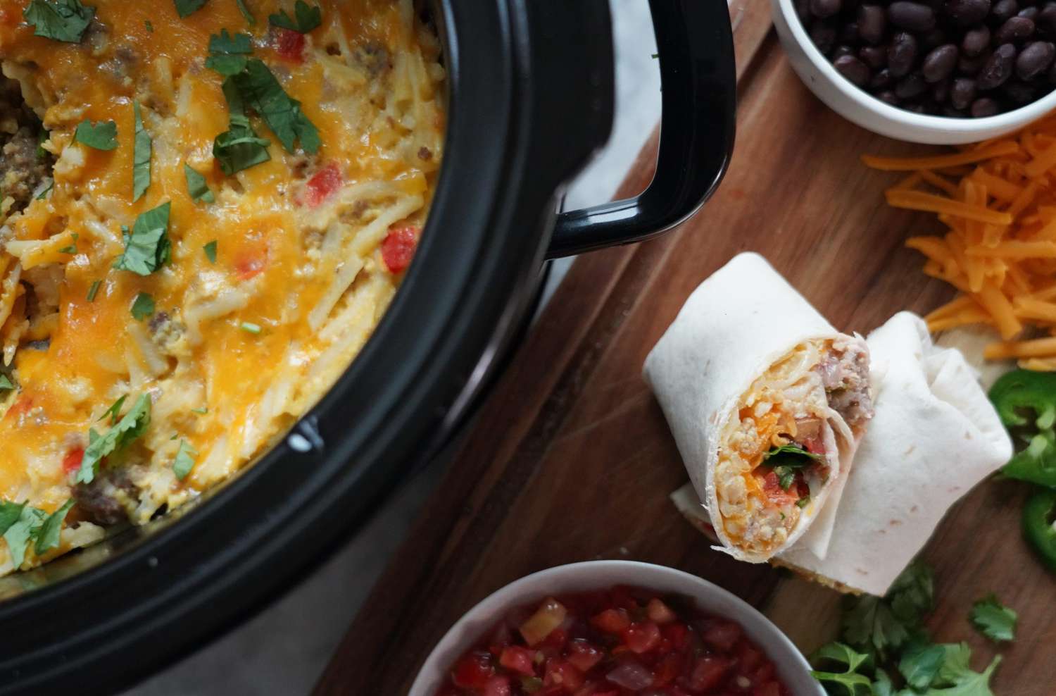 Slow Cooker Breakfast Burritos Recipe