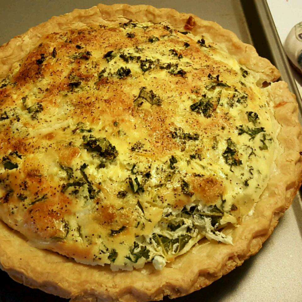 Cheesy Kale Quiche Recipe