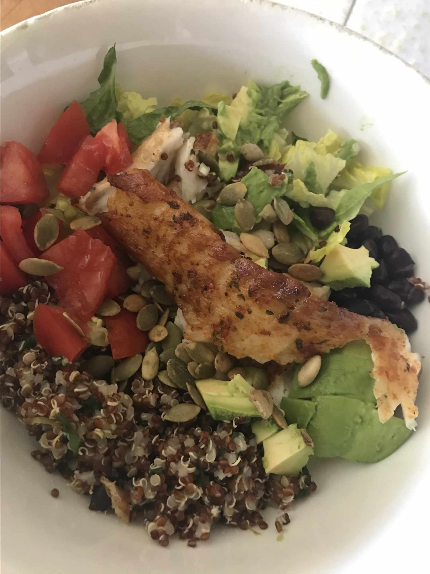 Cilantro-Lime Quinoa Bowl with Blackened Tilapia Recipe