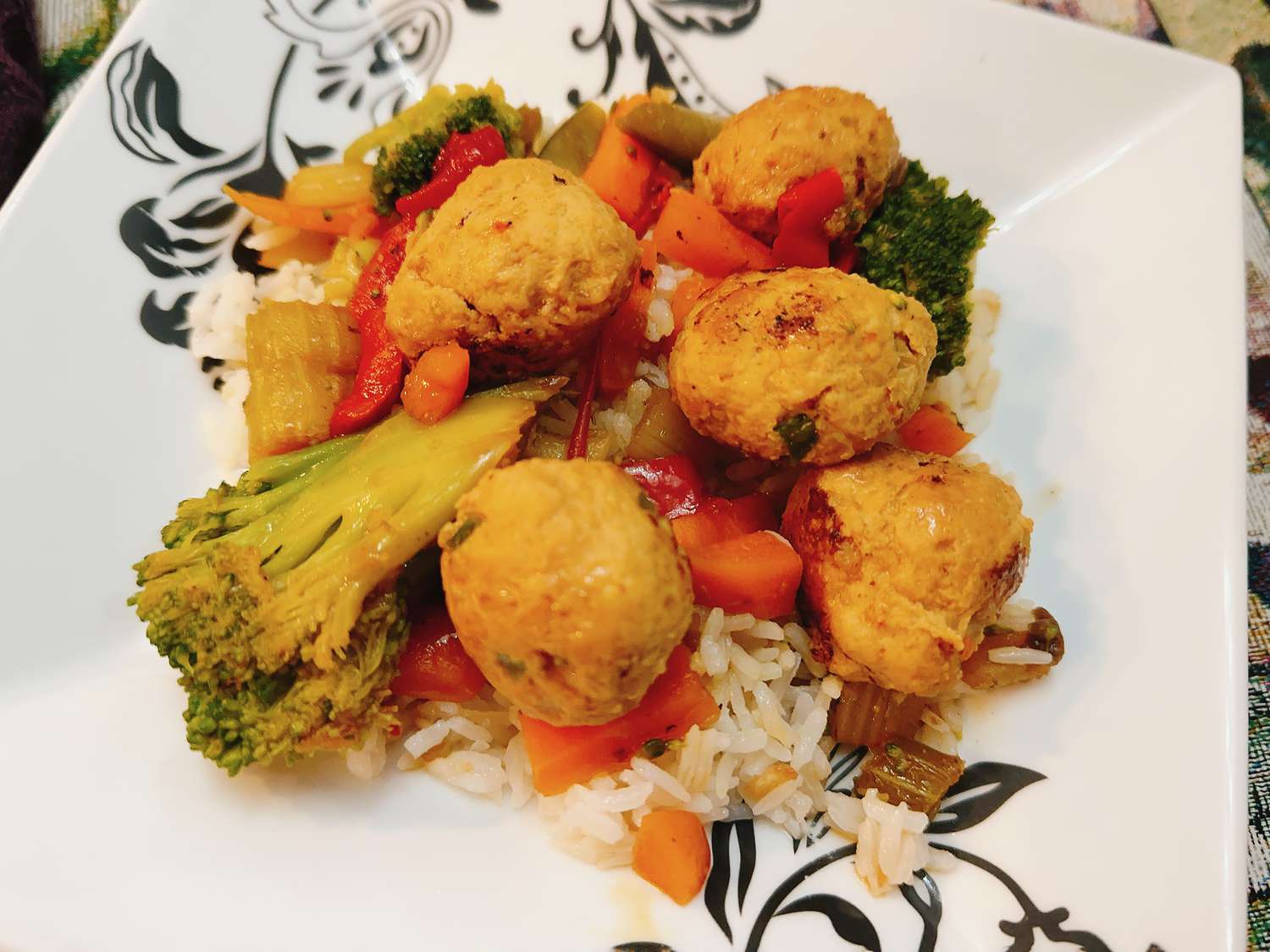 Garlic Ginger Chicken Meatball Bowls Recipe