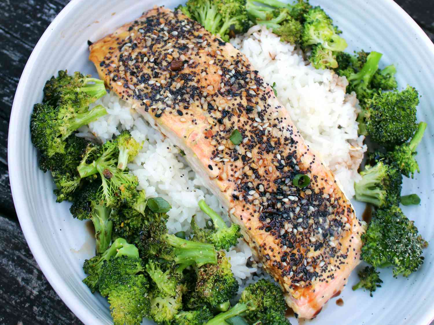 Bourbon Teriyaki Salmon Rice Bowl Recipe