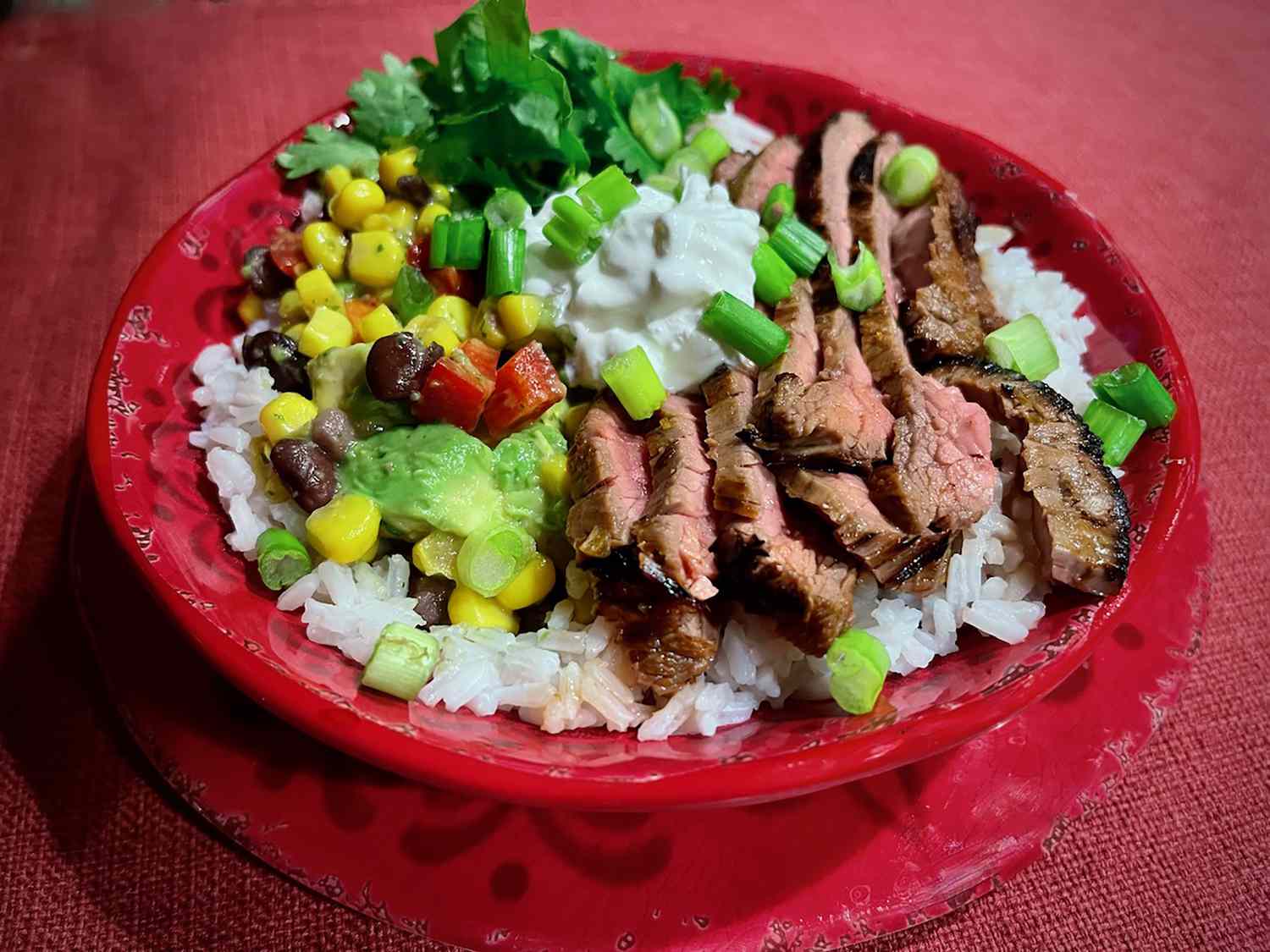 Steak and Rice Bowls with Vegetable Relish Recipe