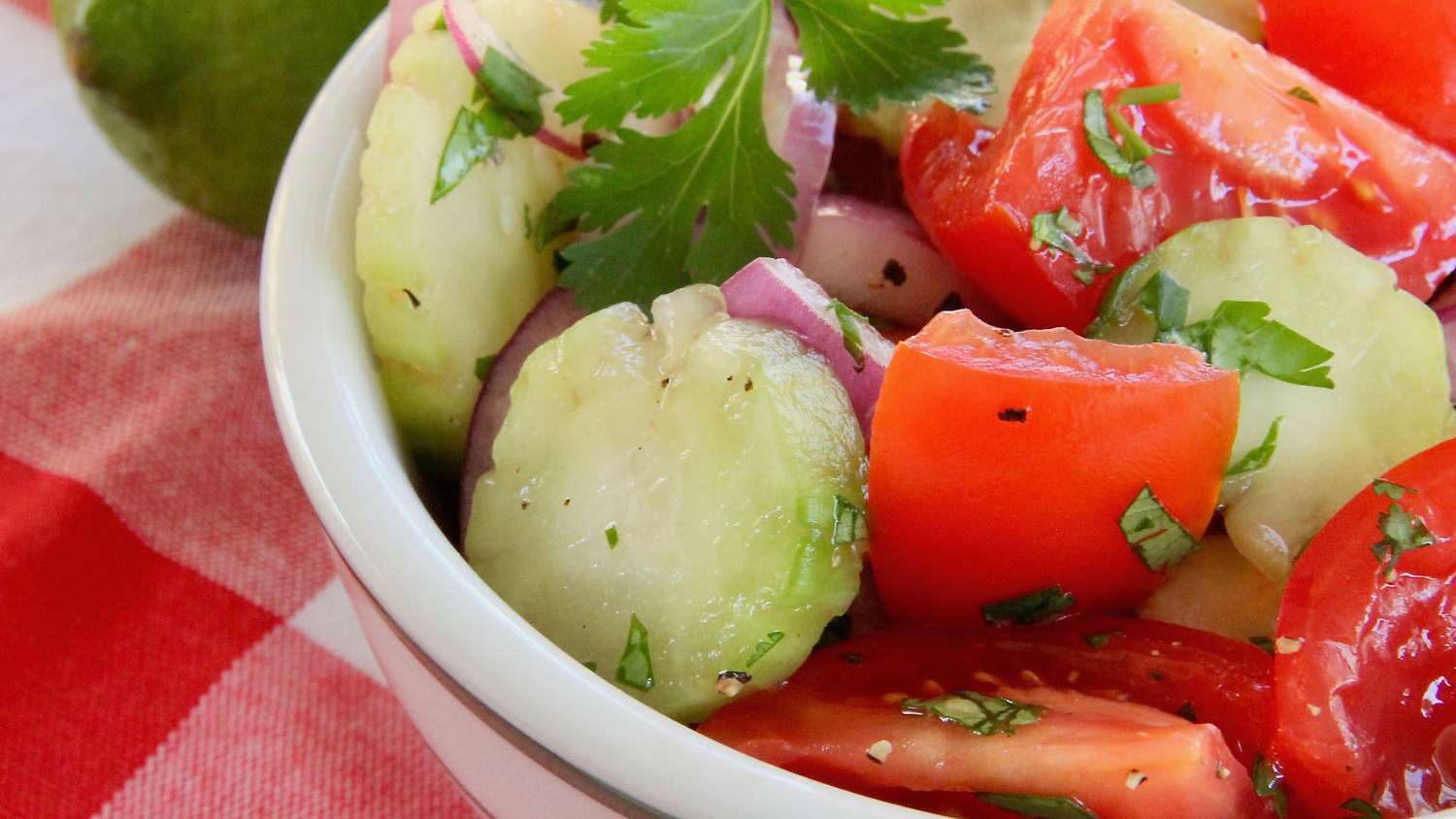 Cucumber, Tomato, and Red Onion Salad Recipe