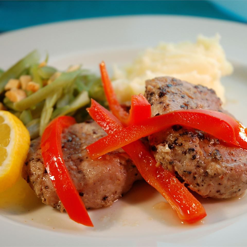 Portuguese Pork with Red Peppers Recipe