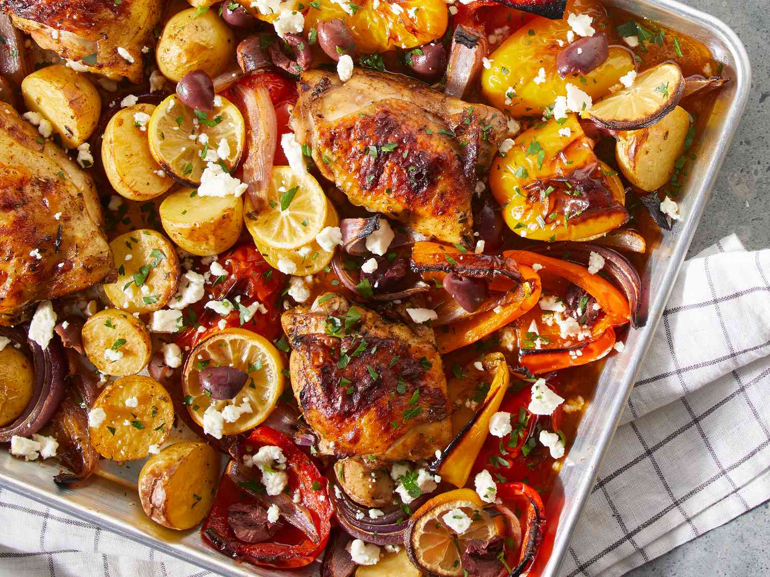 Mediterranean Chicken Sheet Pan Dinner Recipe