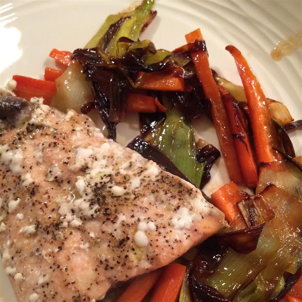 Salmon with Caramelized Leeks Recipe