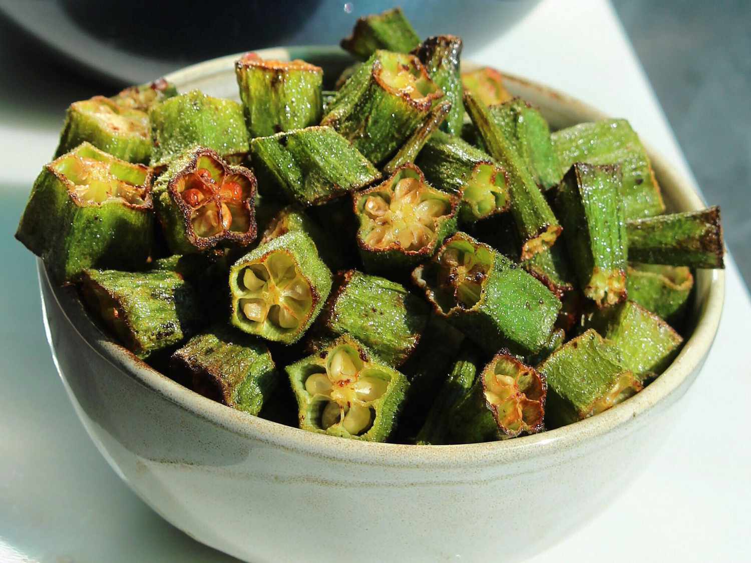 Air Fryer Roasted Okra Recipe