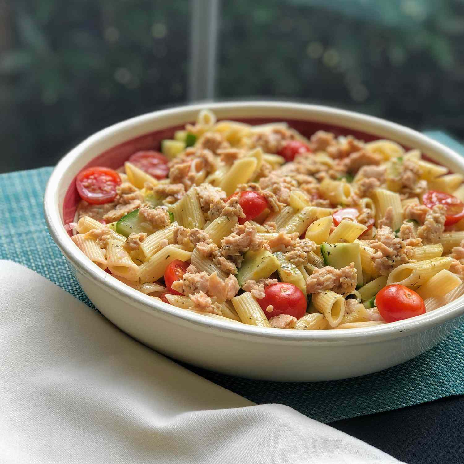 Mediterranean Salmon Pasta Salad Recipe