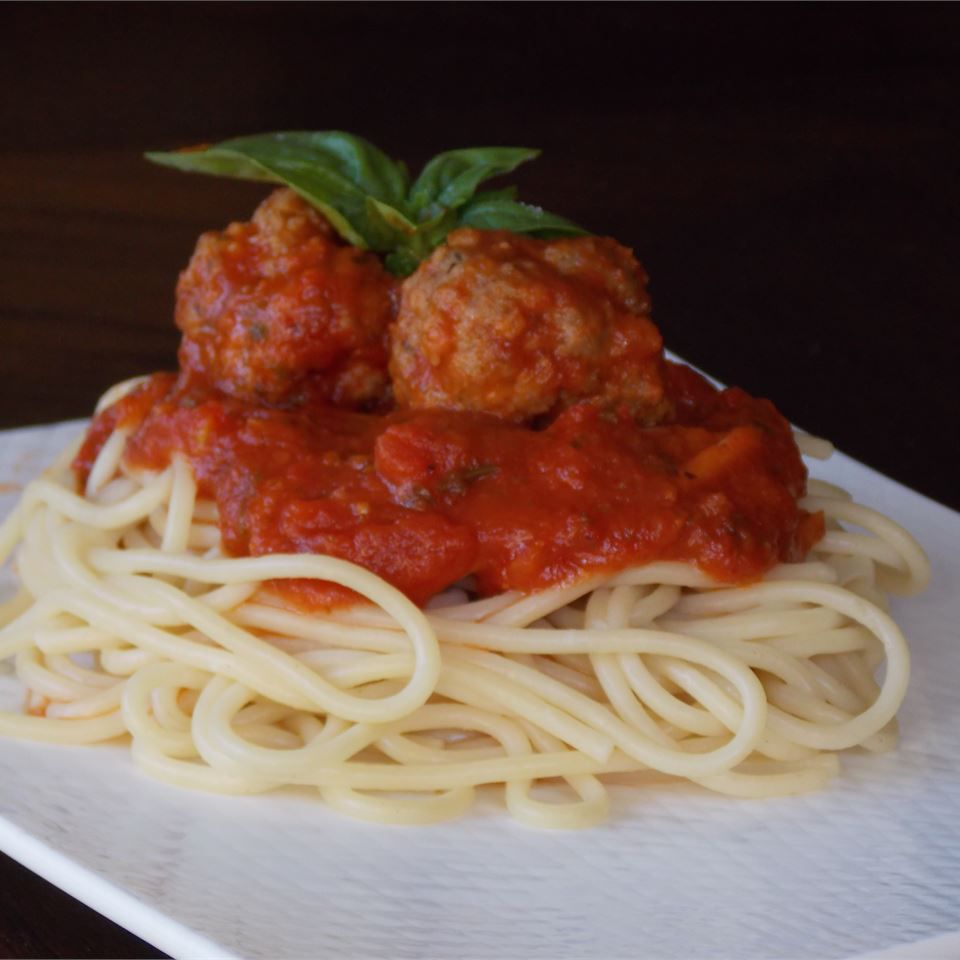 Healthier Italian Spaghetti Sauce with Meatballs Recipe