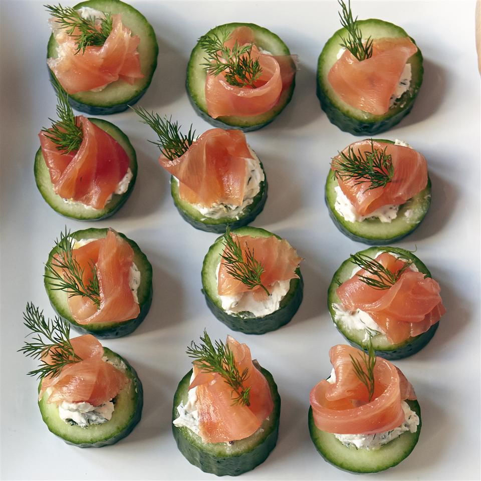 Cucumber Cups with Dill Cream and Smoked Salmon Recipe