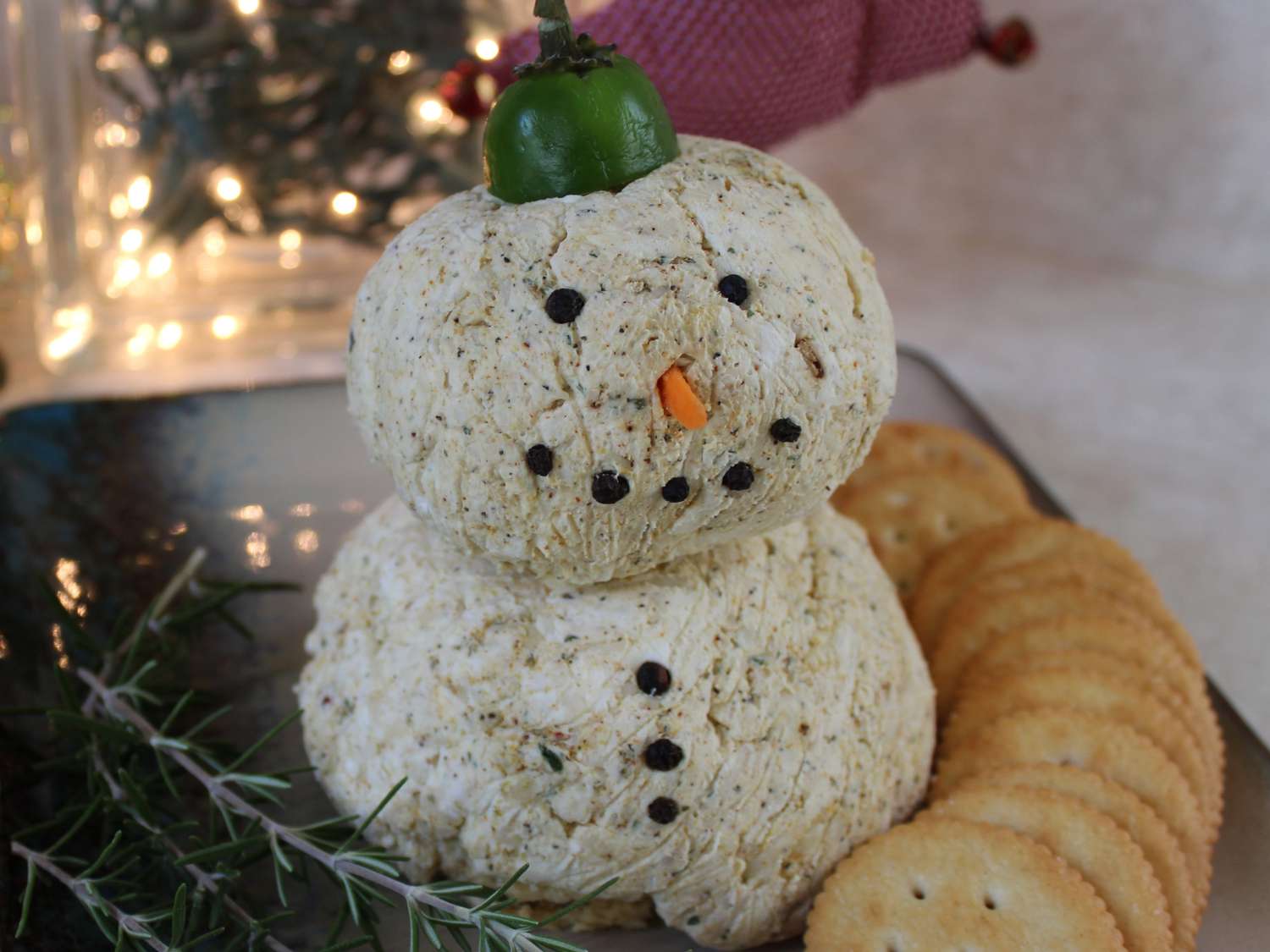 Snowman Cheese Ball Recipe