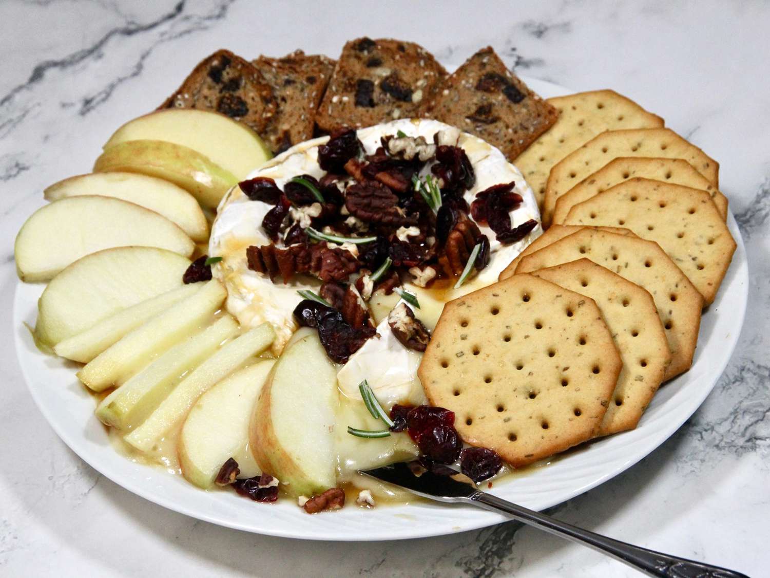 Baked Brie with Honey, Pecans, and Cranberries Recipe