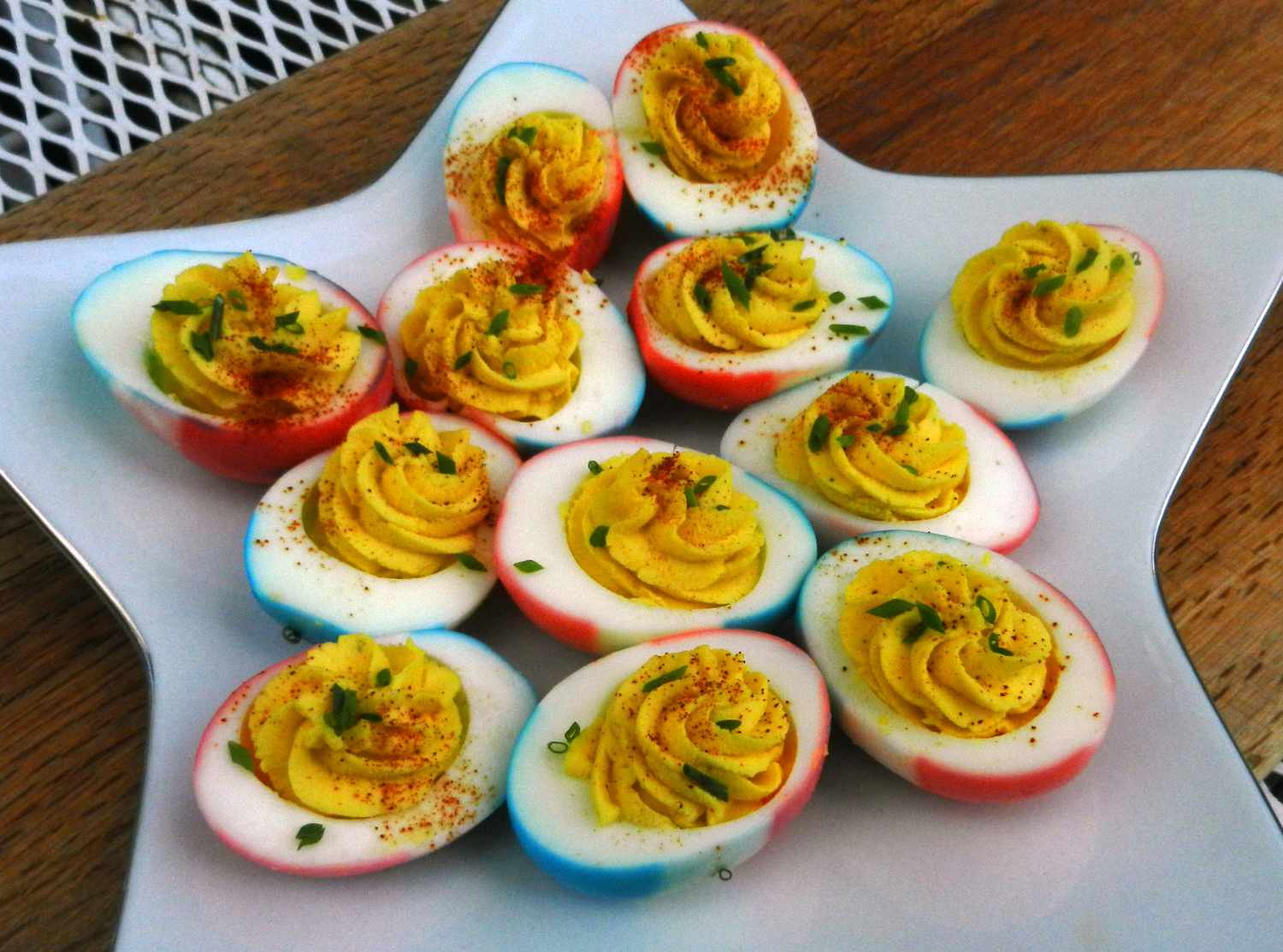 Red, White and Blue Deviled Eggs Recipe