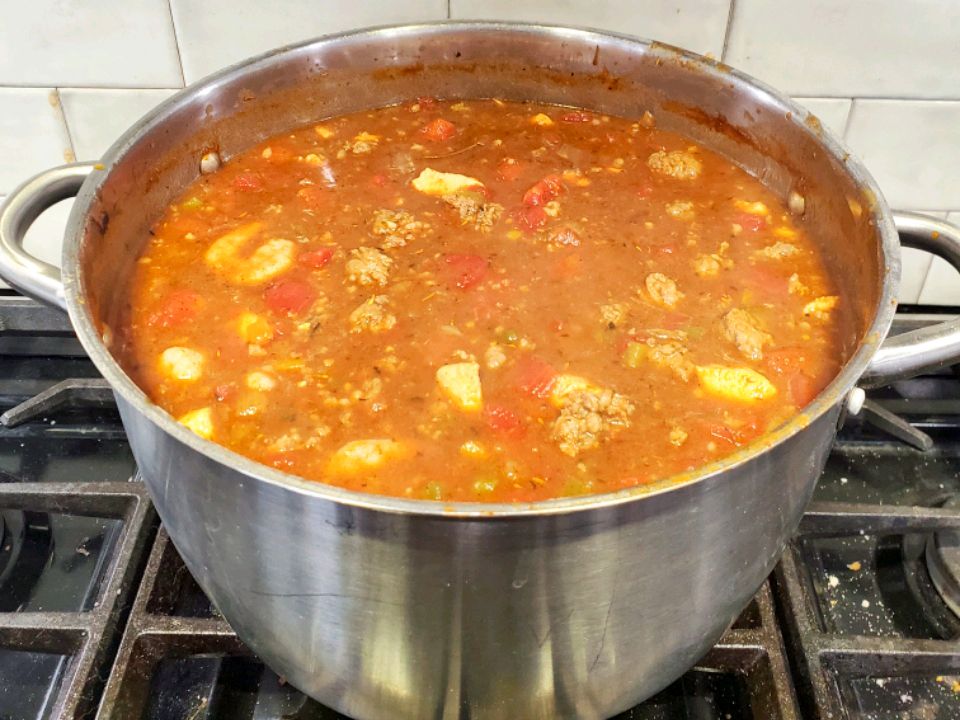 Shrimp and Sausage and Chicken Gumbo Recipe