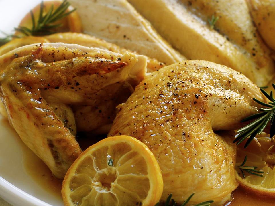 Butterflied Roast Chicken with Lemon and Rosemary Recipe