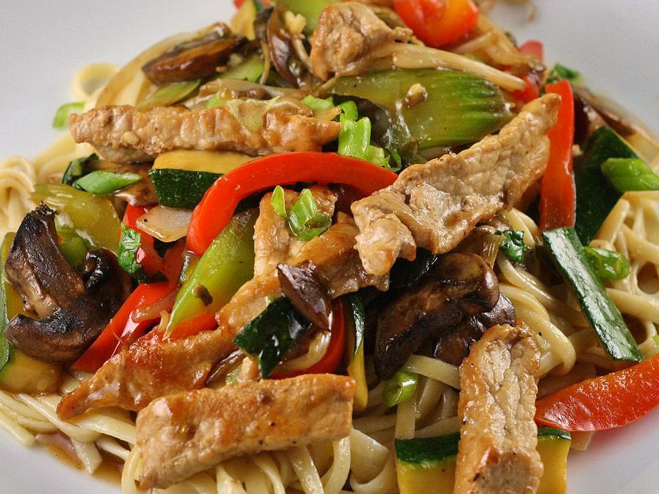 Stir-Fried Vegetables with Chicken or Pork Recipe