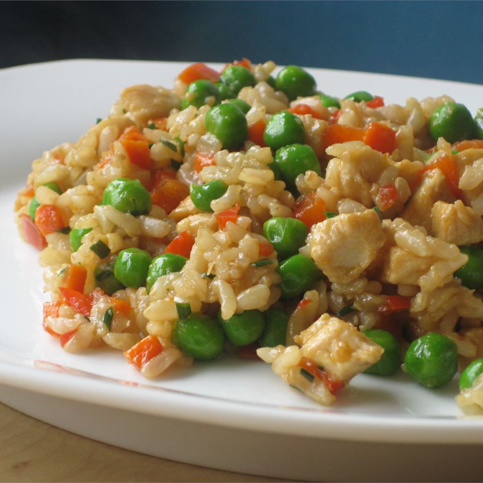 Garlic Chicken Fried Brown Rice Recipe