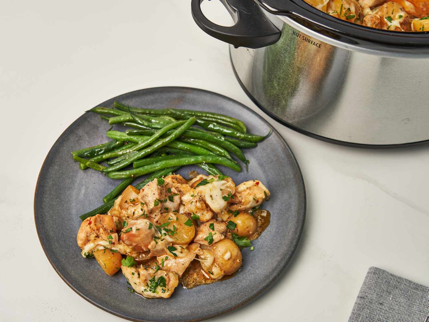 Slow Cooker Parmesan Garlic Chicken and Potatoes Recipe