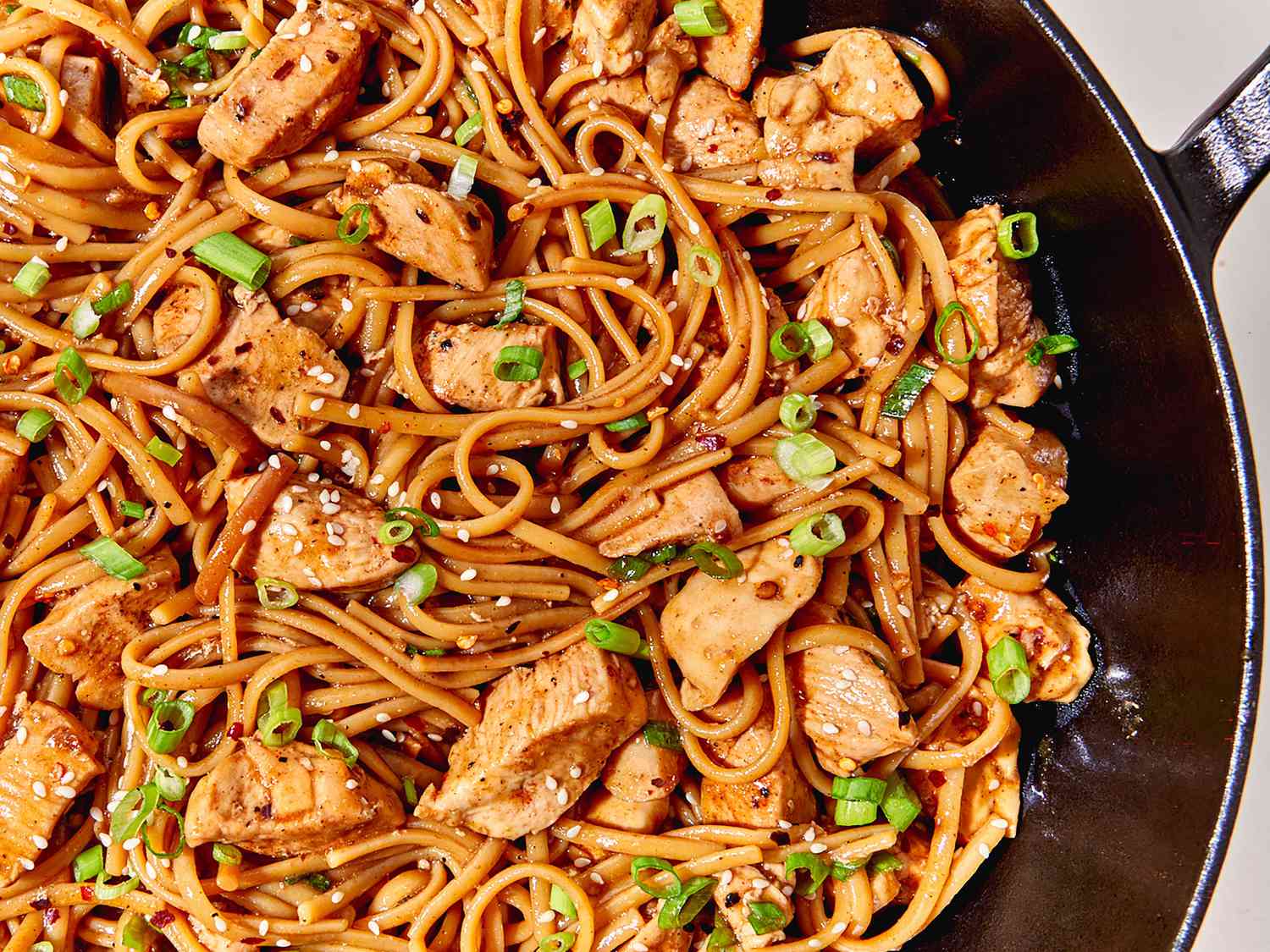 One Pan Spicy Soy Noodles with Chicken Recipe