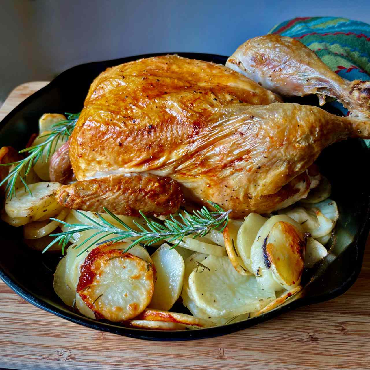 Cast Iron Roast Chicken and Potatoes Recipe