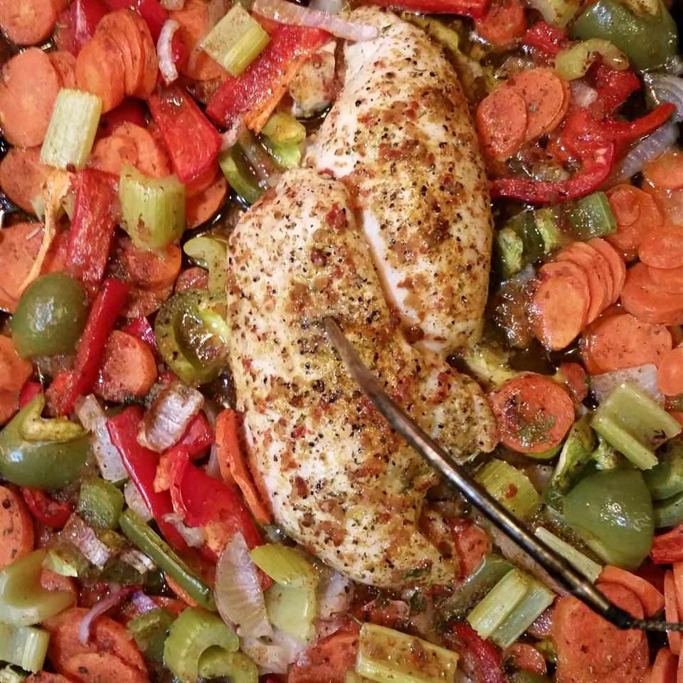 Baked Chicken Breasts and Vegetables Recipe