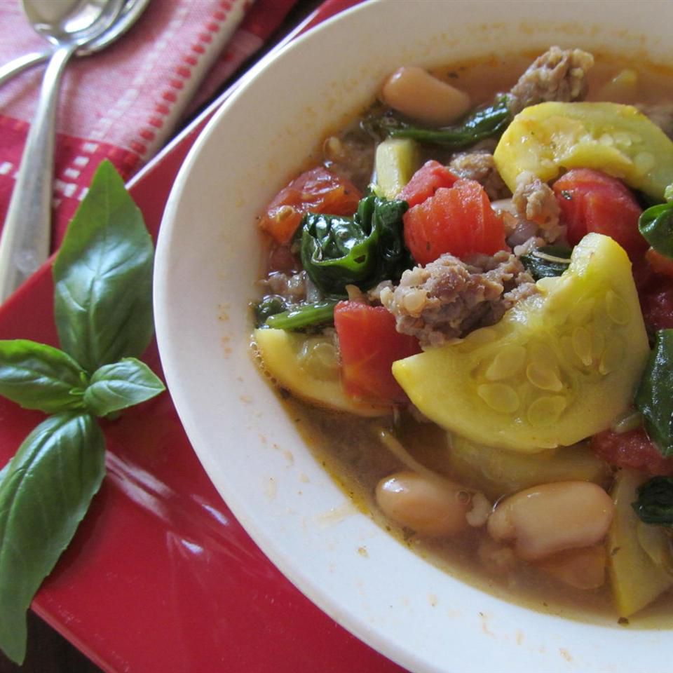 Tuscan Bean and Chicken Italian Sausage Soup Recipe