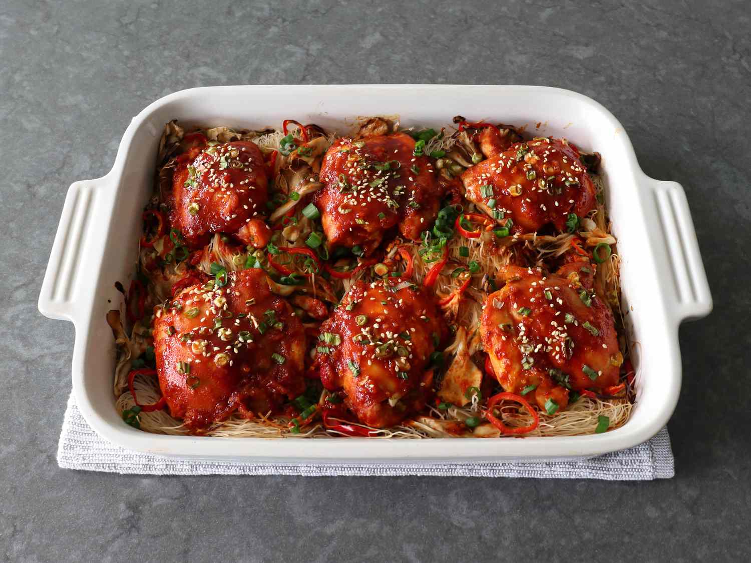 Korean Spicy Chicken Rice Noodle Bake Recipe