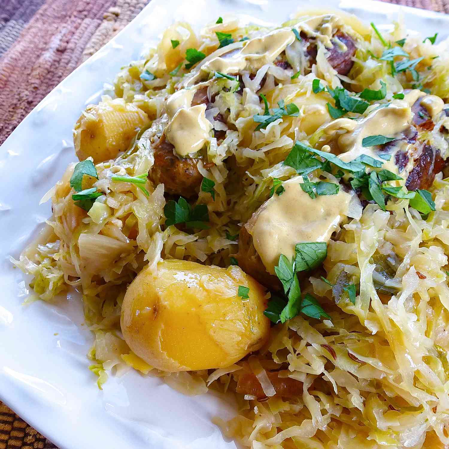 Chicken Apple Sausage with Cabbage Recipe