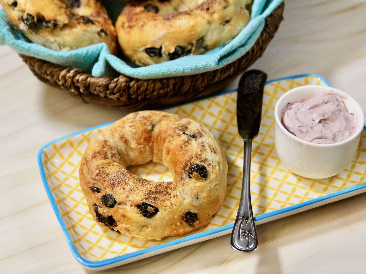 2-Ingredient Dough Air Fryer Blueberry Bagels Recipe