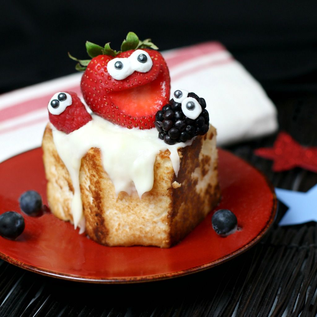 Toasted Angel Food Cake with Strawberries Recipe