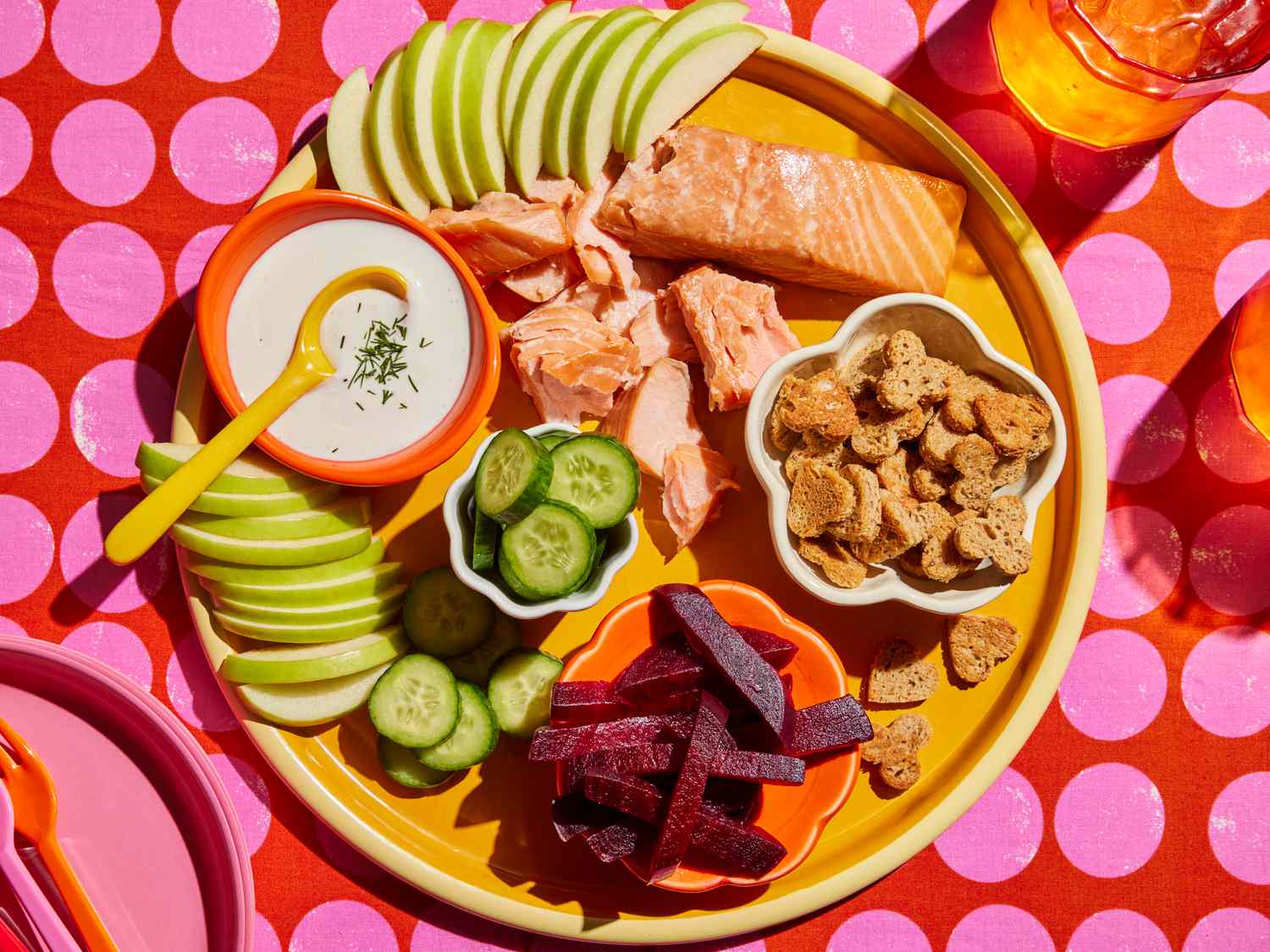 Smoked Mackerel, Beets, Apples, and Bread Crisps Recipe