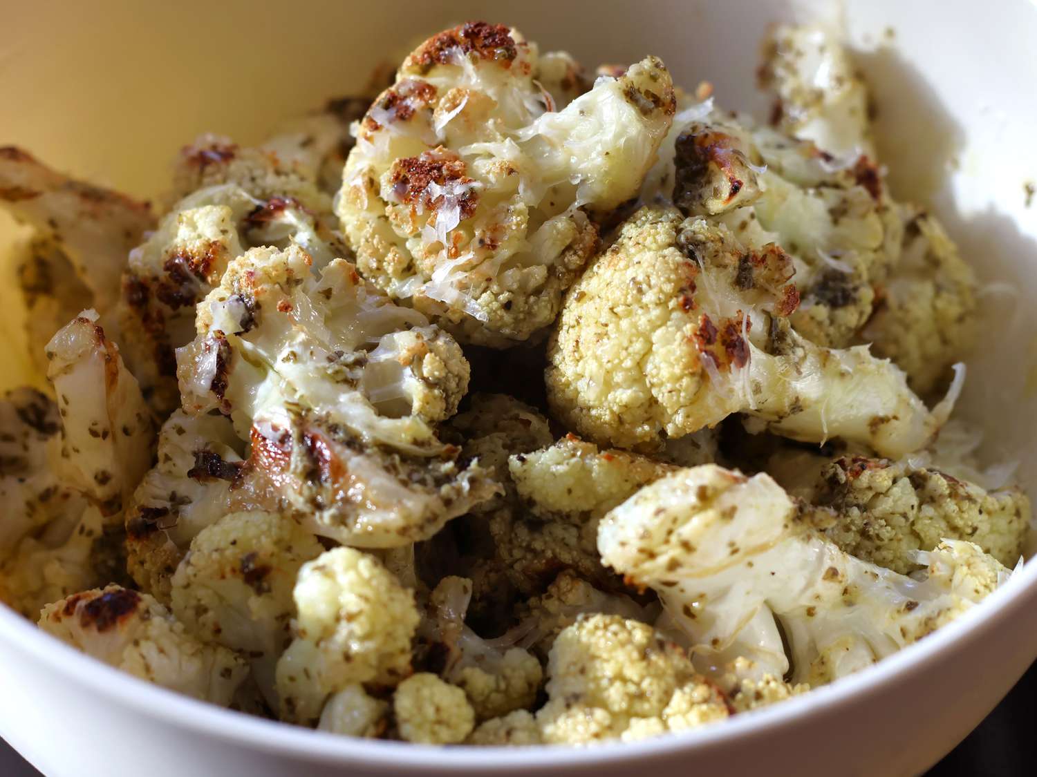 Parmesan Pesto Roasted Cauliflower Recipe