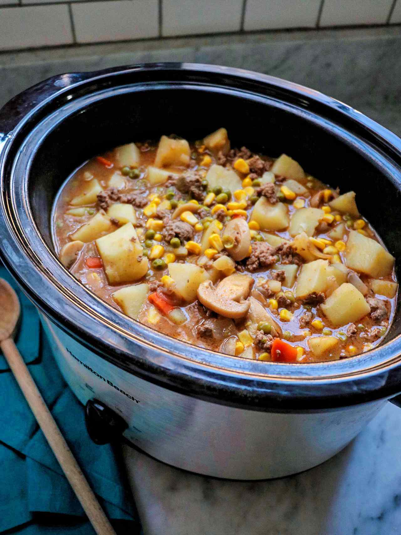 Slow Cooker Ground Beef Stew Recipe